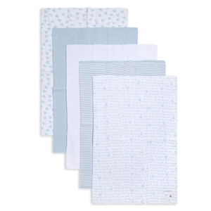 Burp Cloths 5 Pack Sky