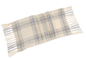Grey Plaid Table Runner