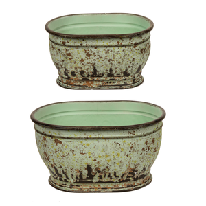 Green Oval Planter