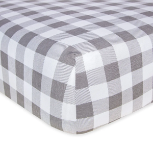 Buffalo Check Fitted Crib Sheet Fog