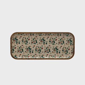Enameled Acacia Wood Strawberry Tray