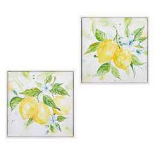 Load image into Gallery viewer, Watercolor Lemons Canvas Framed Wall Art
