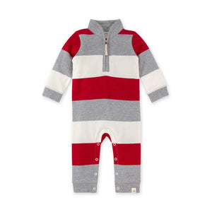 French Terry  Multi Stripe Jumpsuit Heather Grey