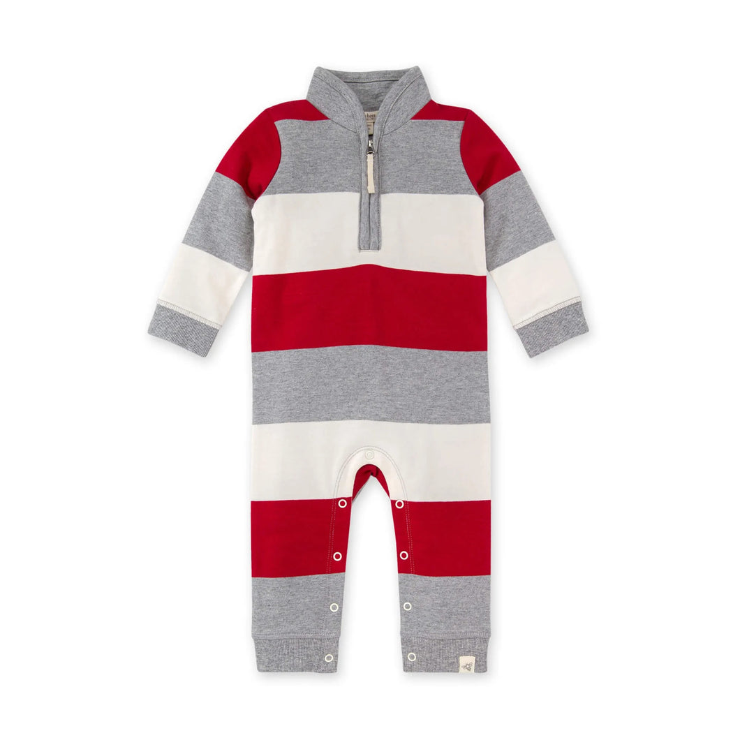French Terry  Multi Stripe Jumpsuit Heather Grey