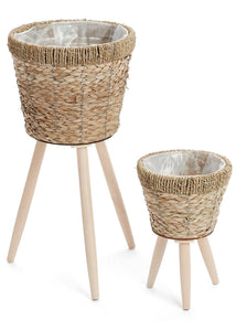 Large Grass Planter w/Natural Legs