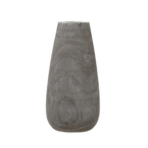 Decorative Paulownia Wood Vase Grey 15"H