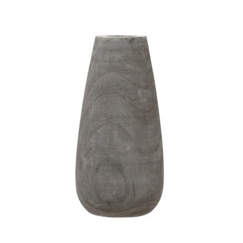 Decorative Paulownia Wood Vase Grey 15