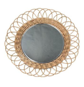 Round Wicker Weave Mirror
