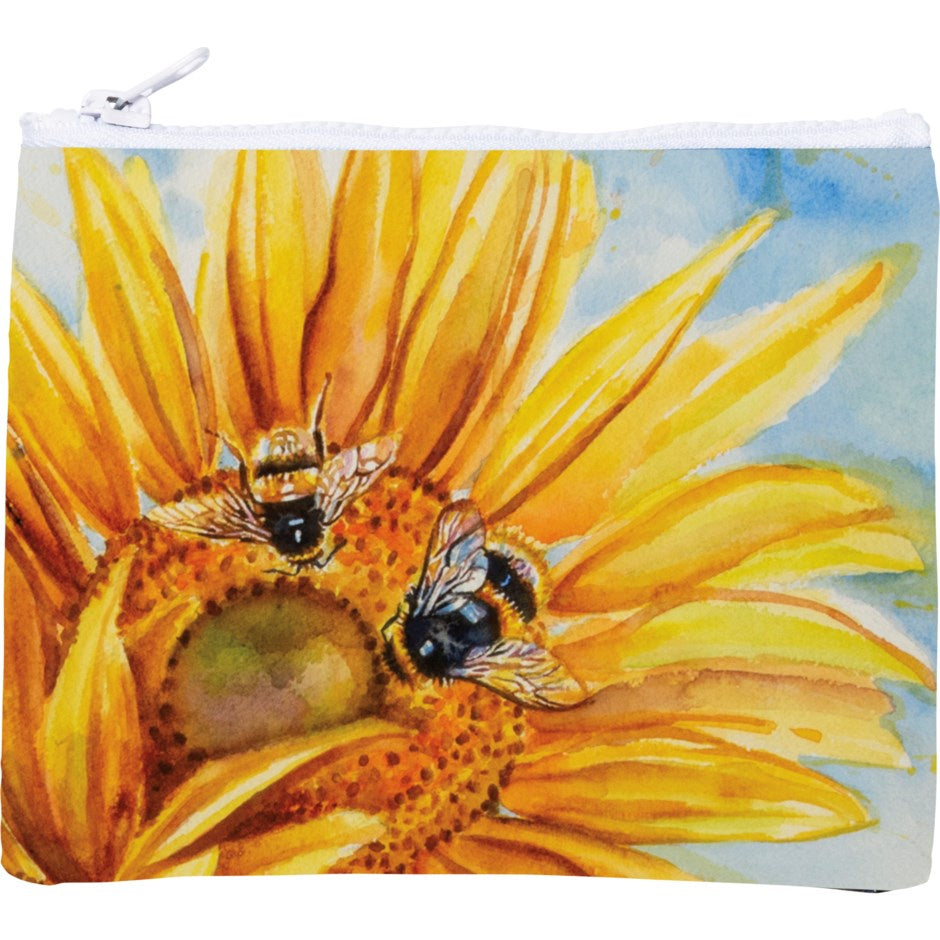 Zipper Wallet - Bee Sunflower